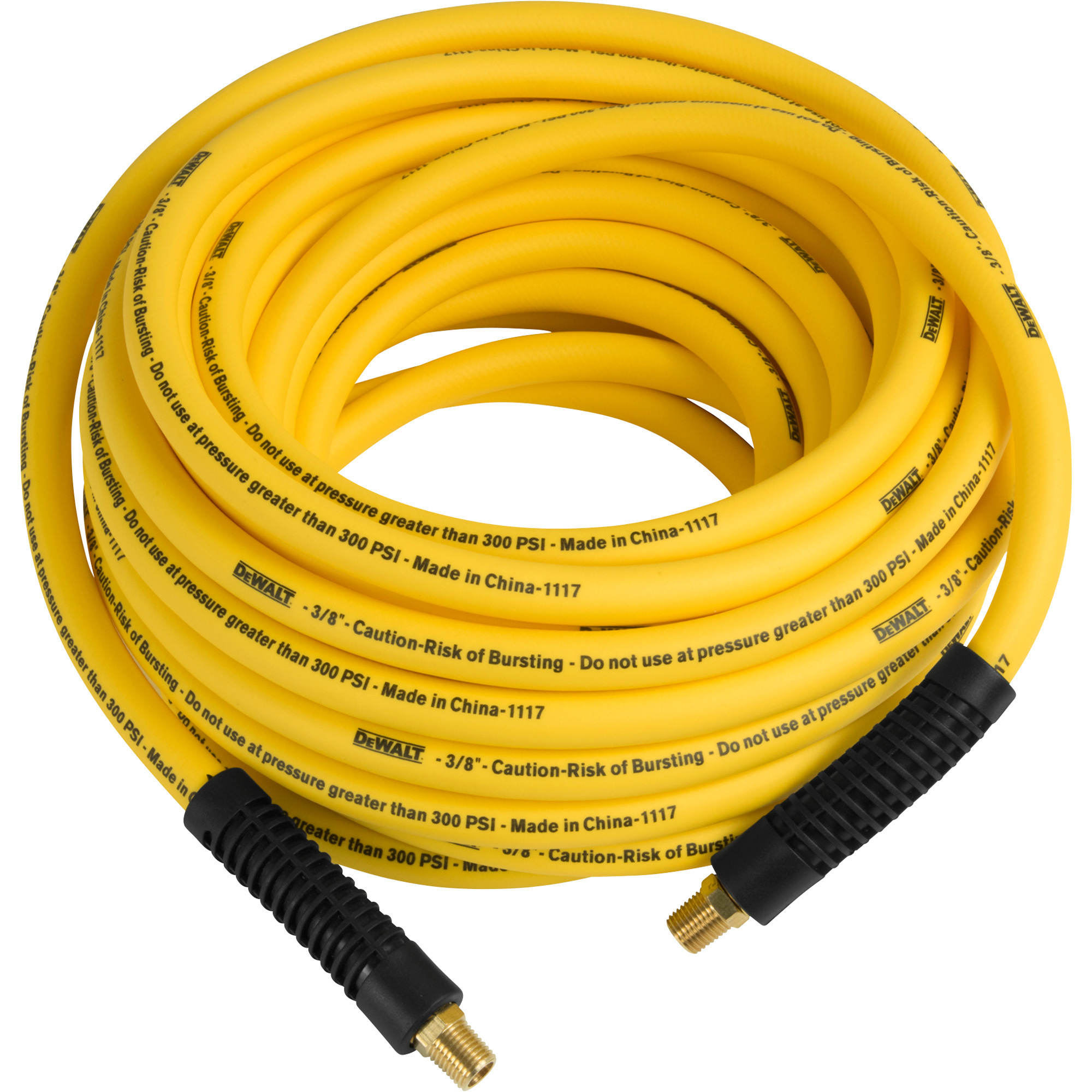 DEWALT Premium Hybrid Air Hose, 3/8in. x 50ft., 300 PSI, Yellow, Model# DXCM012-0205